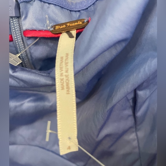 NWOT Free People Formal Prom Iris Blue Midi Dress Off The Shoulder Ruched - Picture 7 of 7